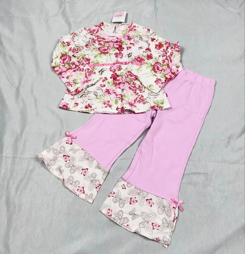 Vintage Baby Nay Girls Floral Princess 2 Pc Outfit Set NWT 3T Made in USA
